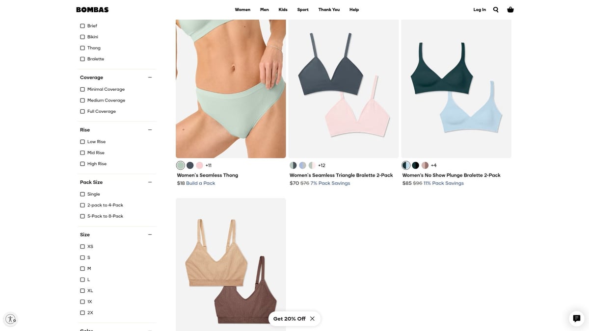 7 Trendy Women Underwear Set Ideas to Try in 2026 - Bombas Seamless Bralette + Hipster Set