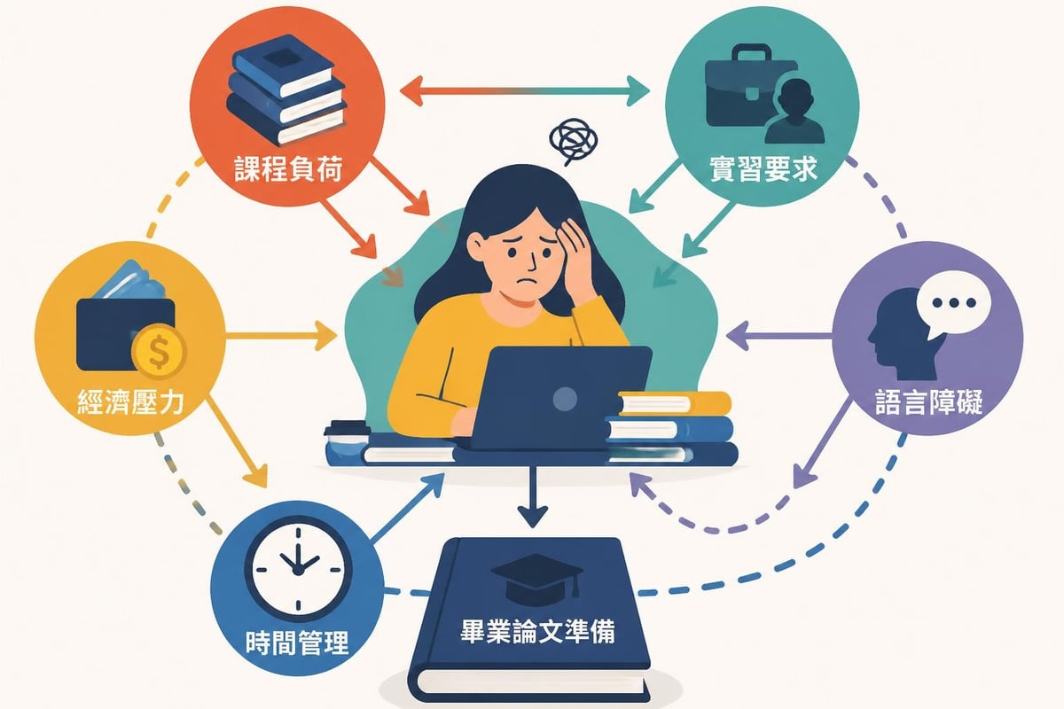 學生面對畢業論文的多重壓力
