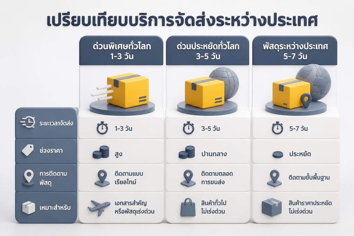 DHL service types comparison