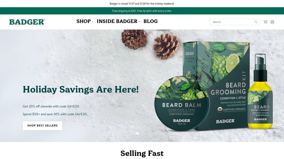 9 Essential Natural Body Care Products to Try in 2026 - Badger Balm Broad Spectrum SPF 30 Sunscreen Cream