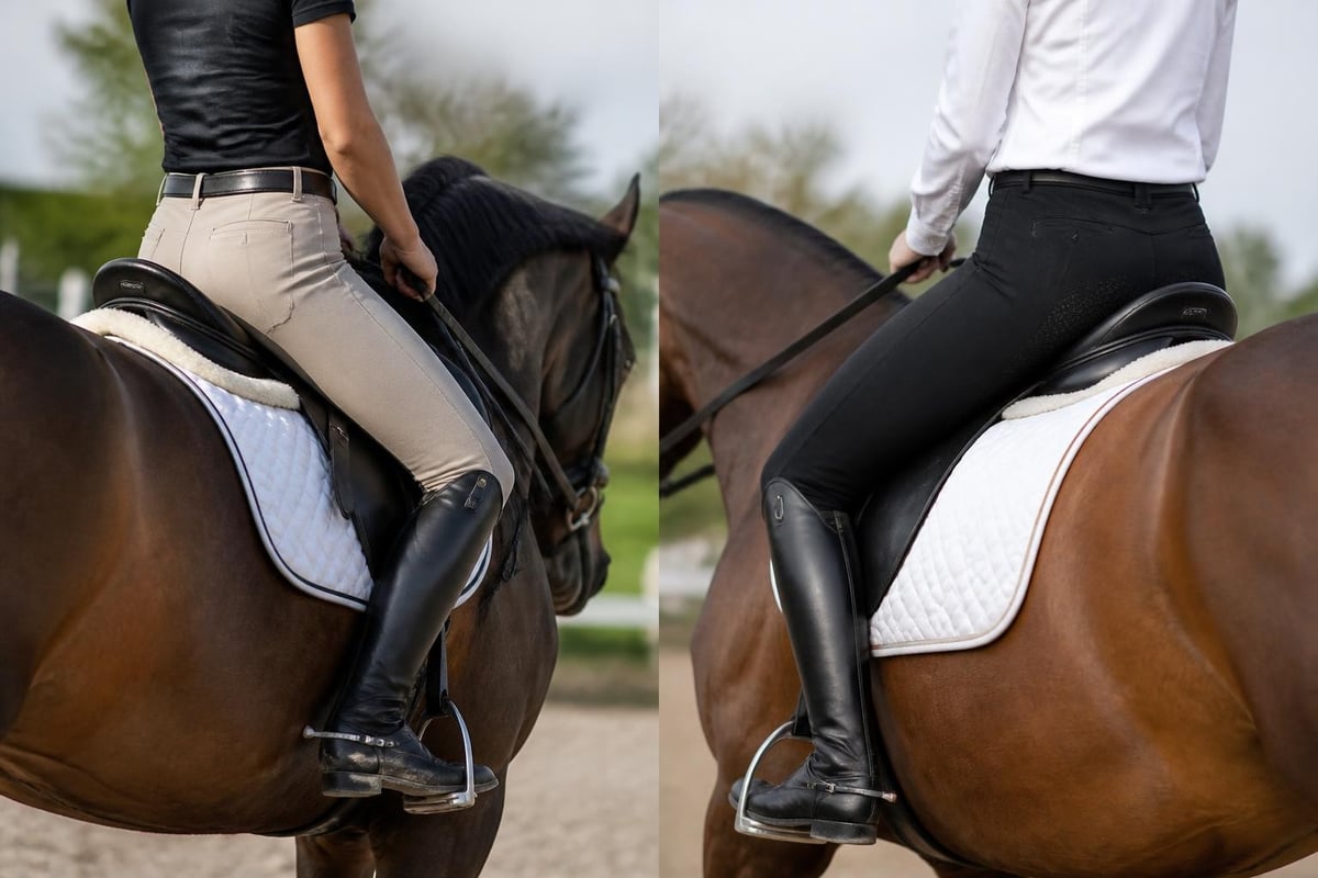 Comparison of knee patch and full seat breeches
