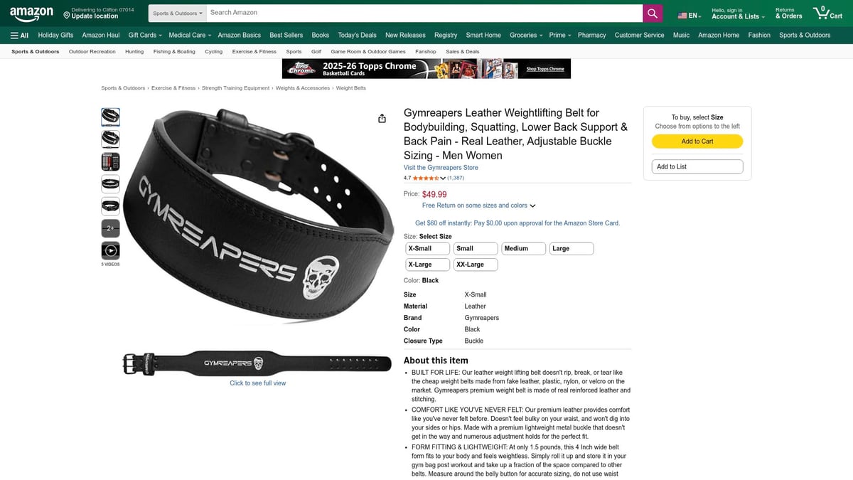Top 7 Amazon Weight Belt Picks for 2026 Fitness Gains - Gymreapers Leather Weightlifting Belt
