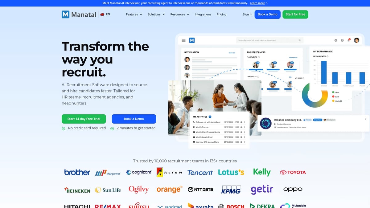 Top 10 Best ATS Platforms to Streamline Hiring in 2026 - Manatal