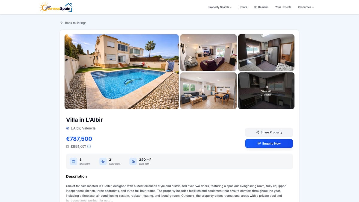 7 Best Property For Sale In Albir Spain For 2026 Buyers - 3. Villa in L'Albir – Mediterranean Style with Private Pool (€787,500)