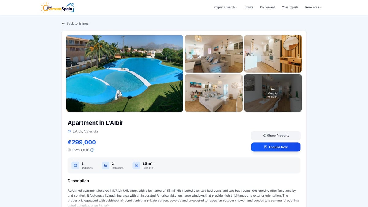 7 Best Property For Sale In Albir Spain For 2026 Buyers - 4. Apartment in L'Albir – Modern Comfort with Garden (€299,000)