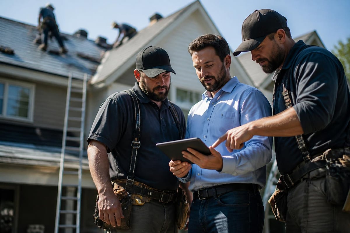 In-house roofing crew workflow