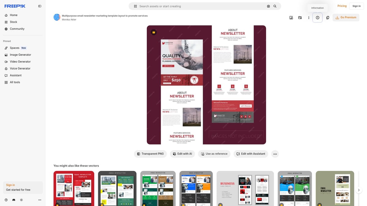 Die 8 Inspirierendsten Newsletter Templates 2026 - Multipurpose Template für Veranstaltungsankündigungen (Freepik)
