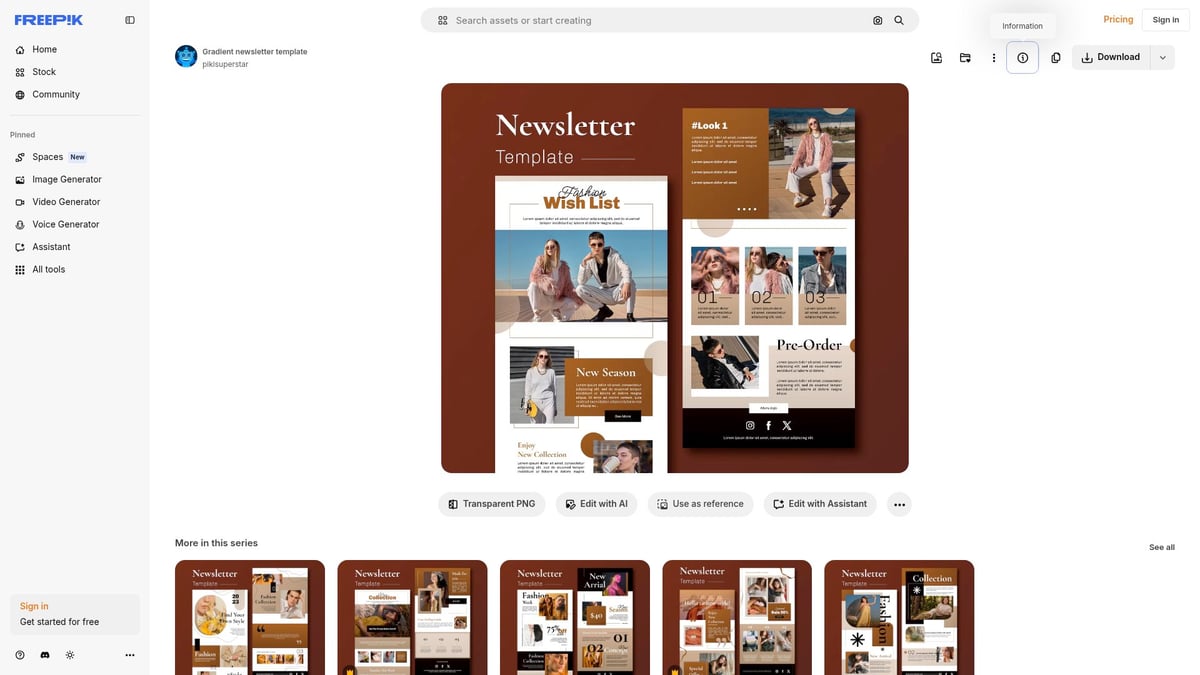 Die 8 Inspirierendsten Newsletter Templates 2026 - Gradient Template für interne Updates (Freepik)