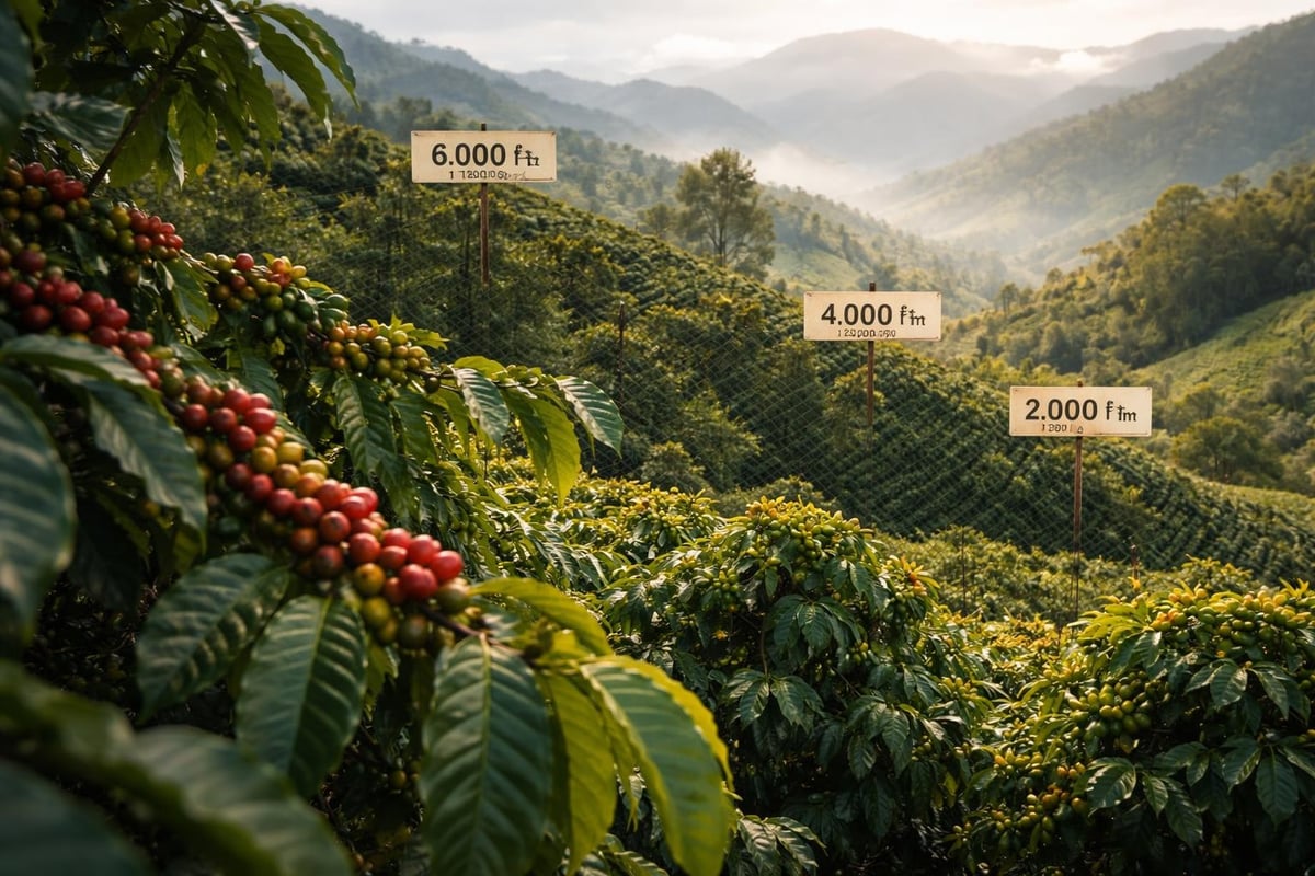 South American coffee growing altitudes