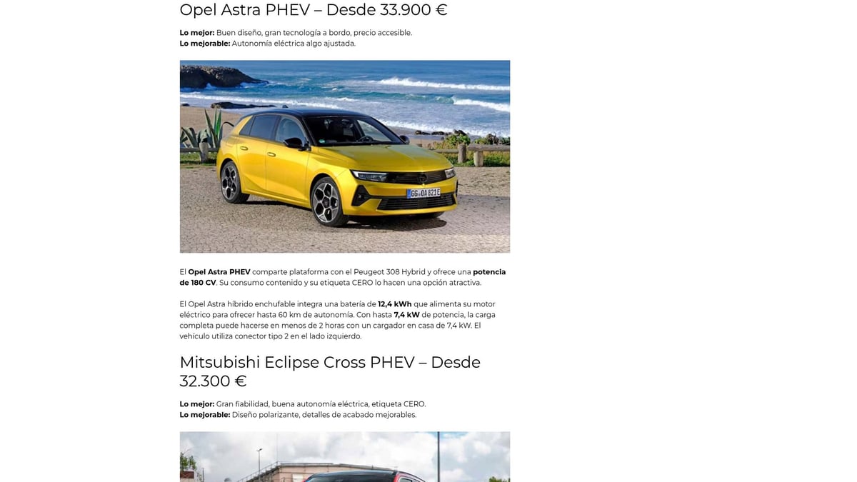 7 Coches Híbridos Enchufables Destacados para 2025 - 5. Opel Astra PHEV