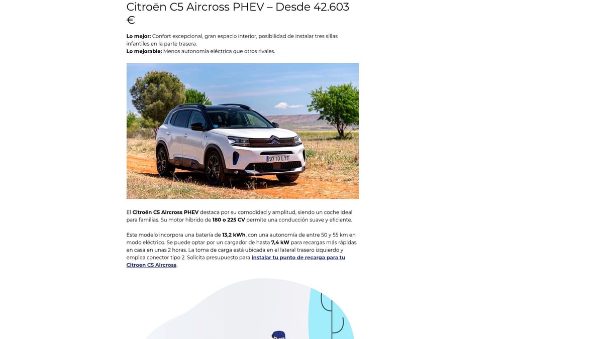7 Coches Híbridos Enchufables Destacados para 2025 - 6. Citroën C5 Aircross PHEV