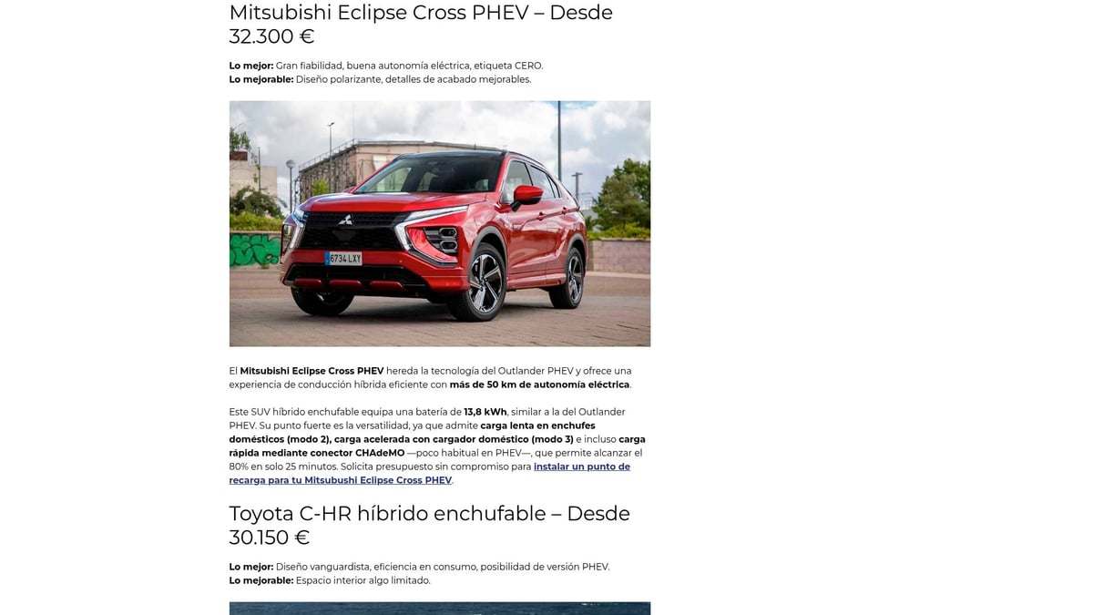 7 Coches Híbridos Enchufables Destacados para 2025 - 7. Mitsubishi Eclipse Cross PHEV