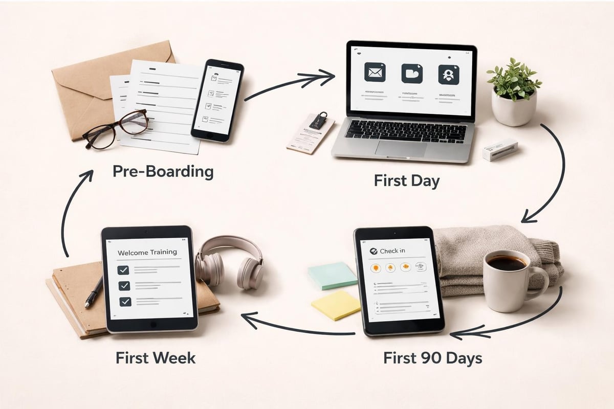 Onboarding automation workflow stages