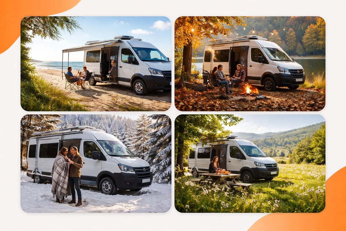 Seasonal camper van travel