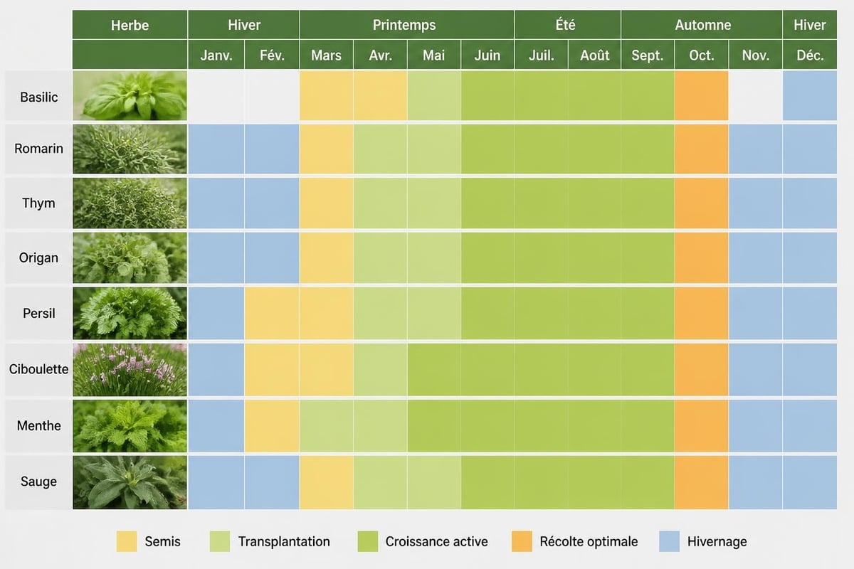 Cycle de culture des herbes aromatiques