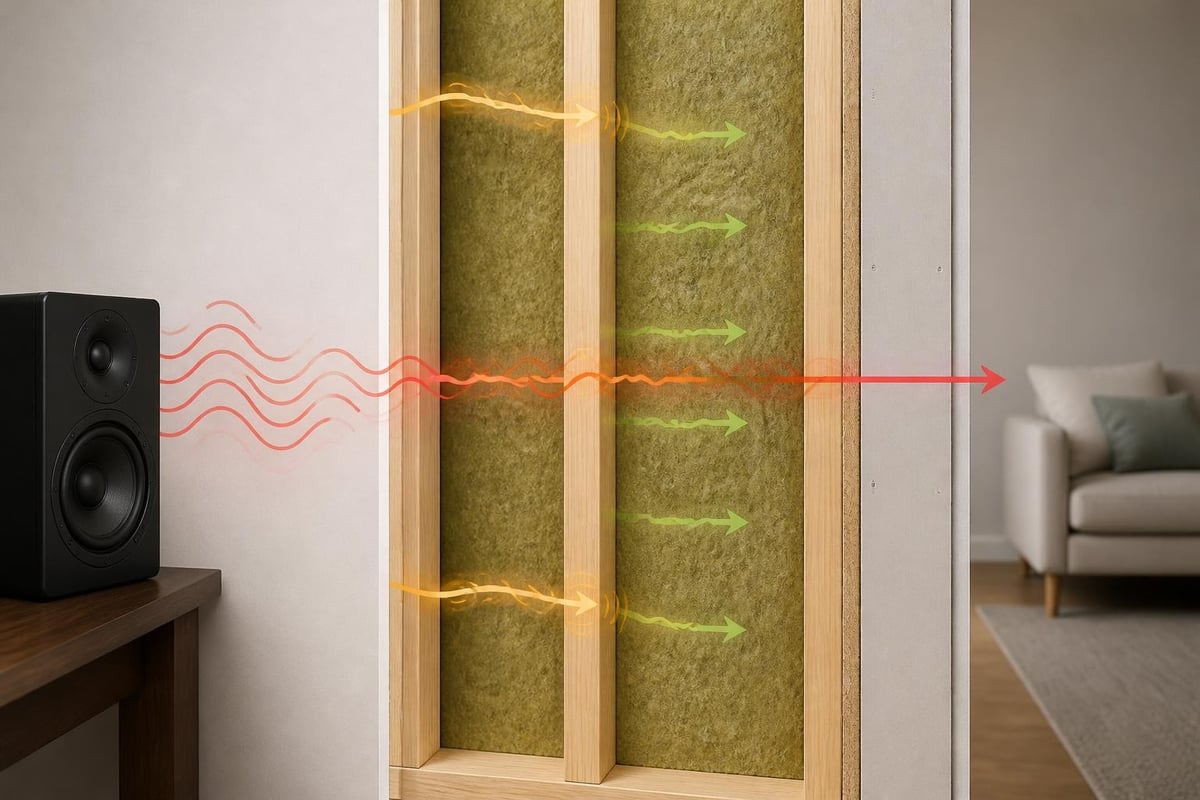 Sound transmission through wall layers