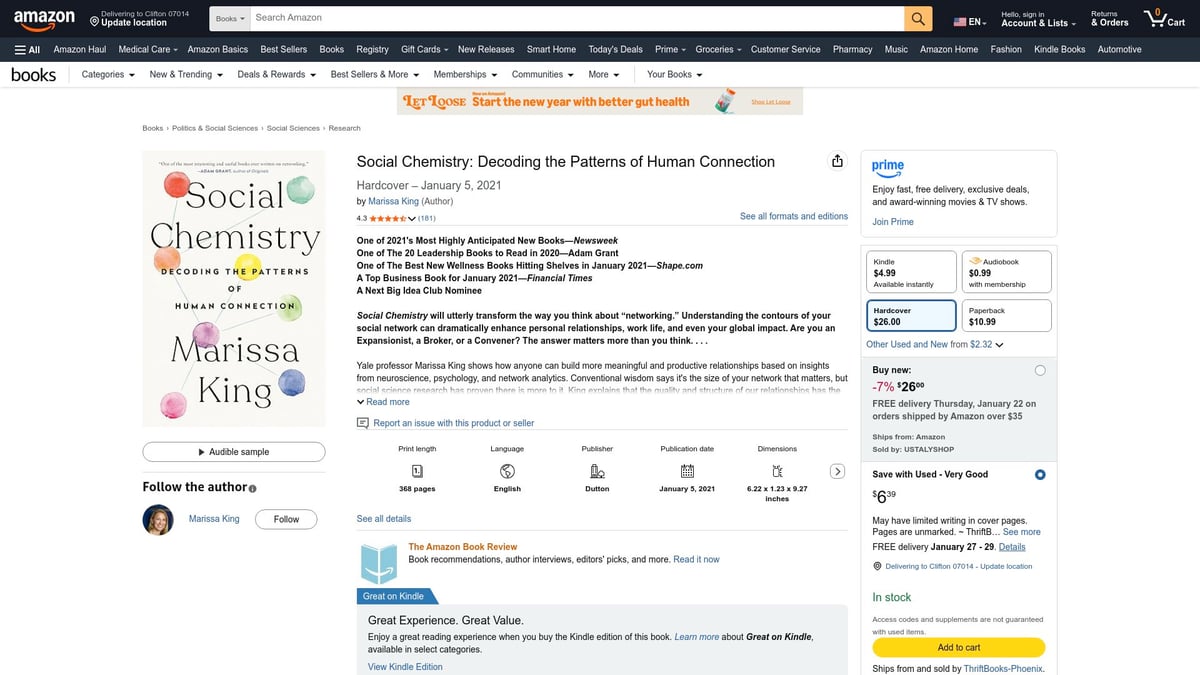 7 Must-Read New Leader Book Picks for 2026 - Social Chemistry: Decoding the Patterns of Human Connection