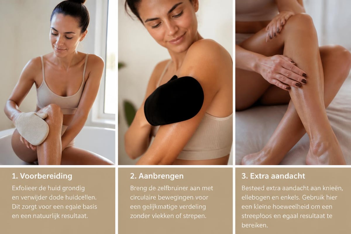 Applying self-tanner for an even complexion