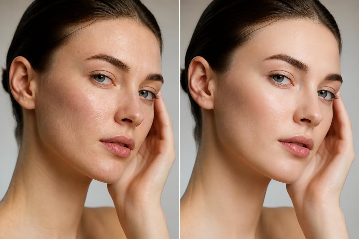 AI versus manual retouching comparison