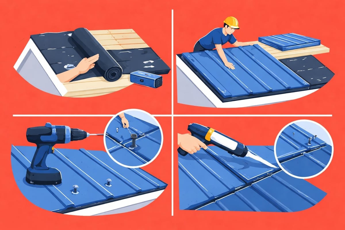 Metal roofing installation process