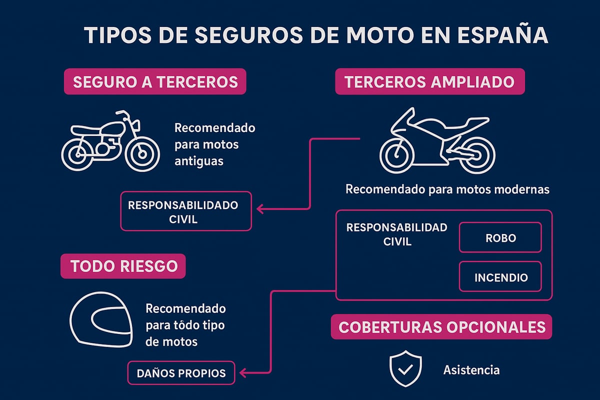 Tipos de seguros de moto en Espa&ntilde;a