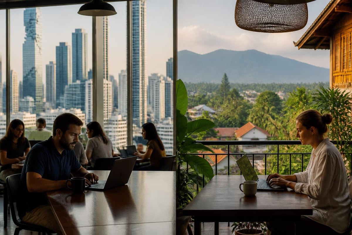 Digital nomad lifestyle comparison between Bangkok and Chiang Mai