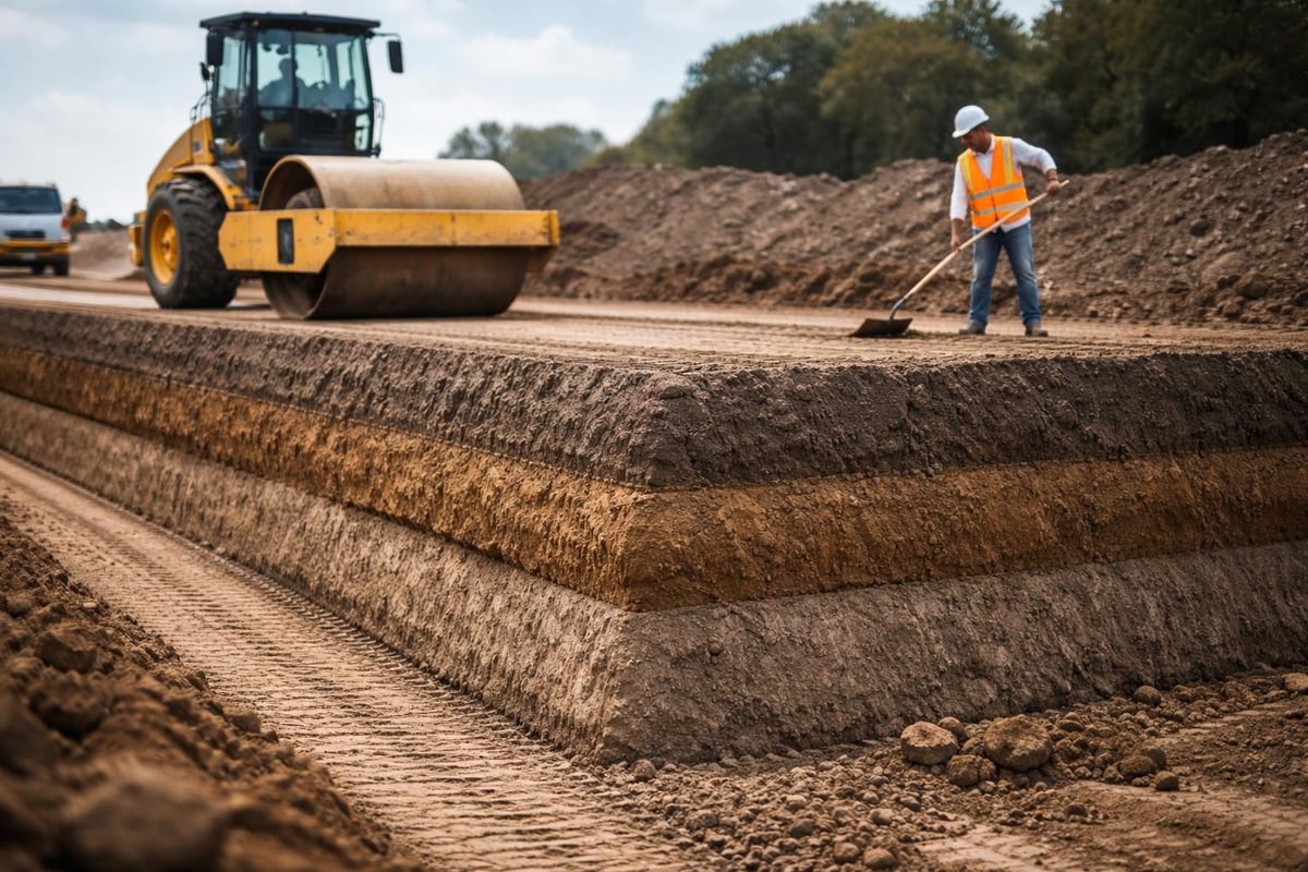Embankment construction sequence