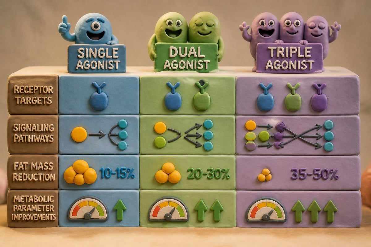 Multi-receptor peptide comparison