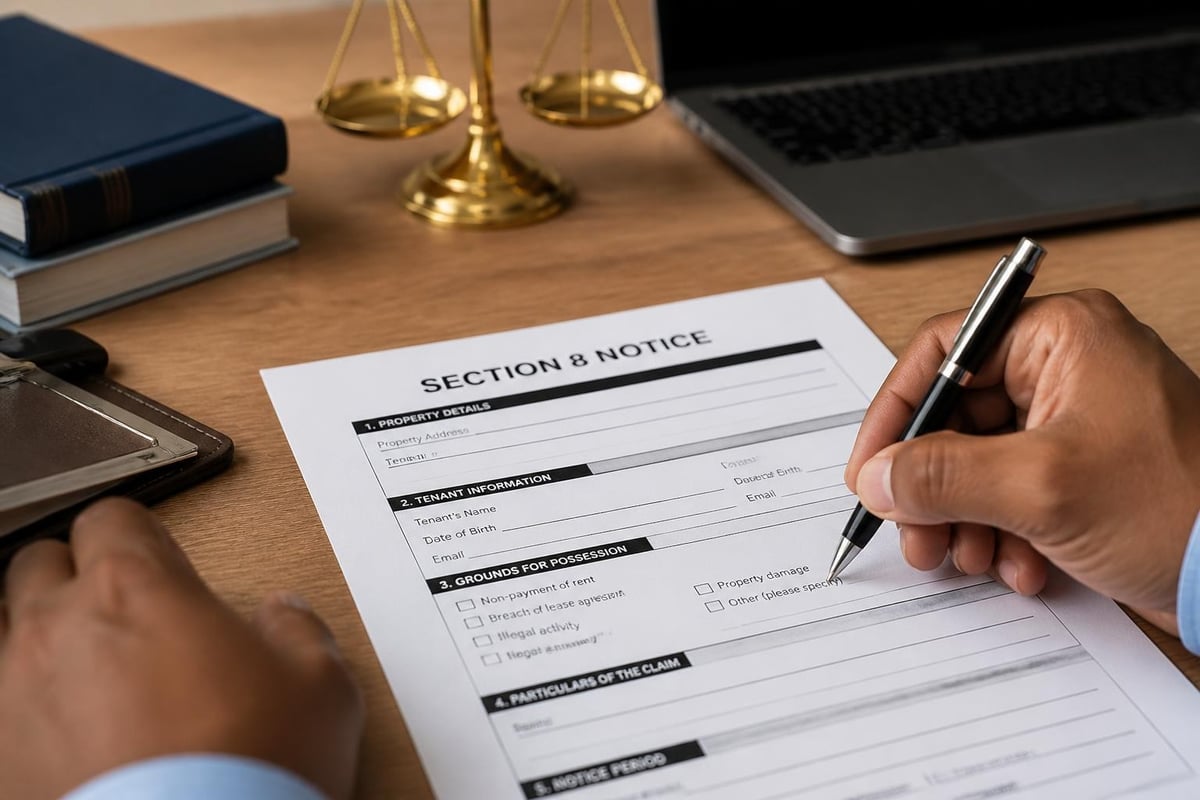 Section 8 notice completion