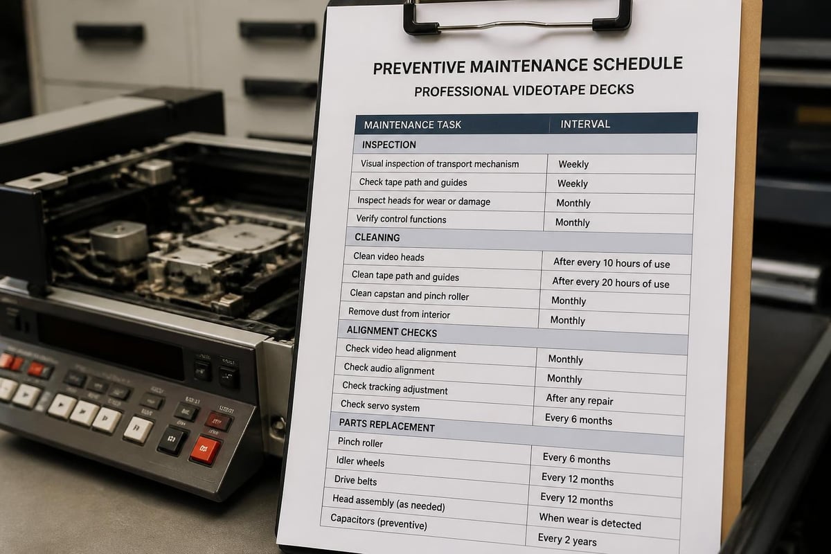 VCR maintenance workflow