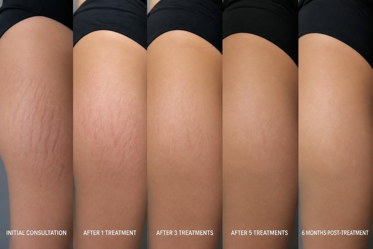 Stretch mark treatment progression