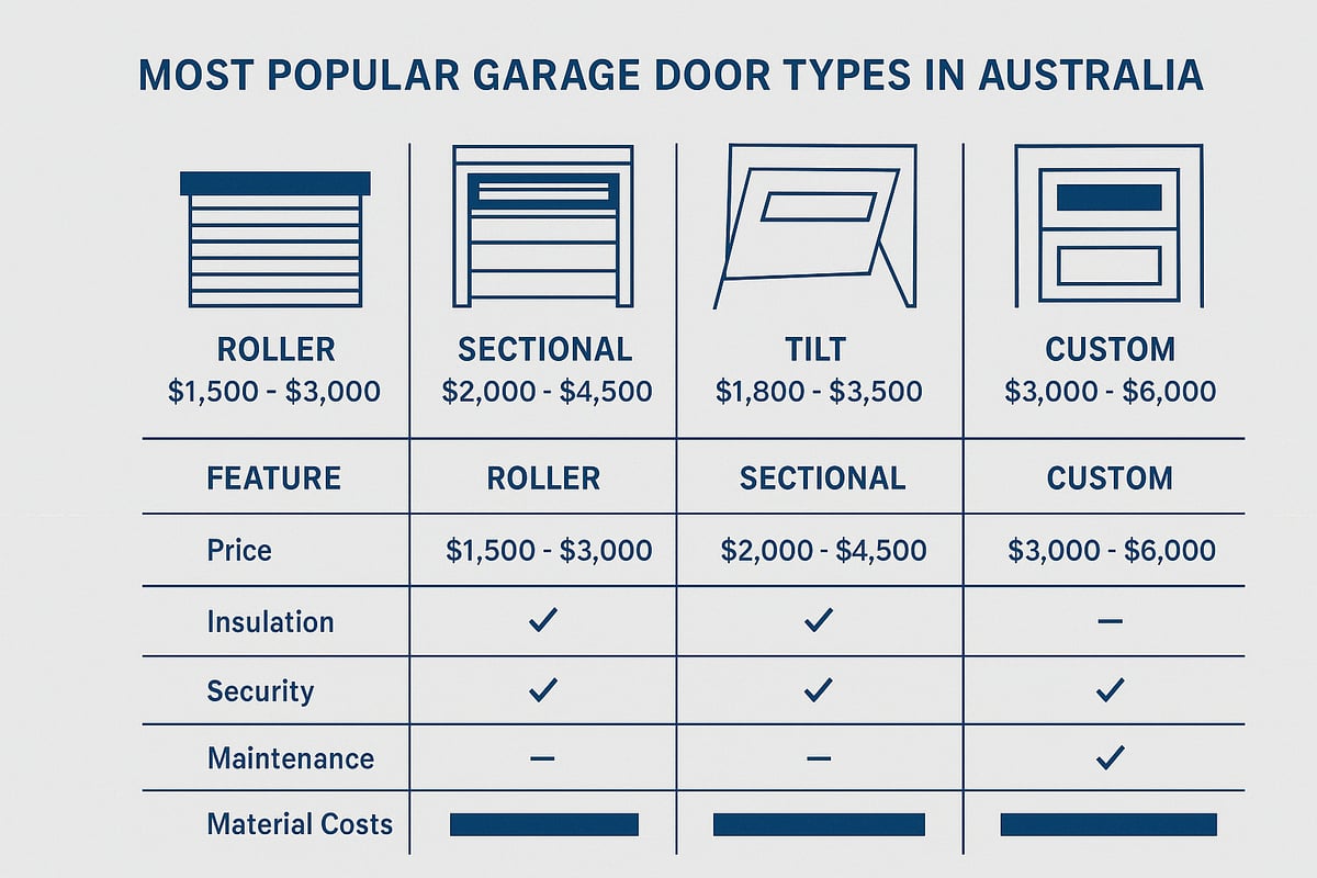 Garage Door Types & Price Ranges in Australia