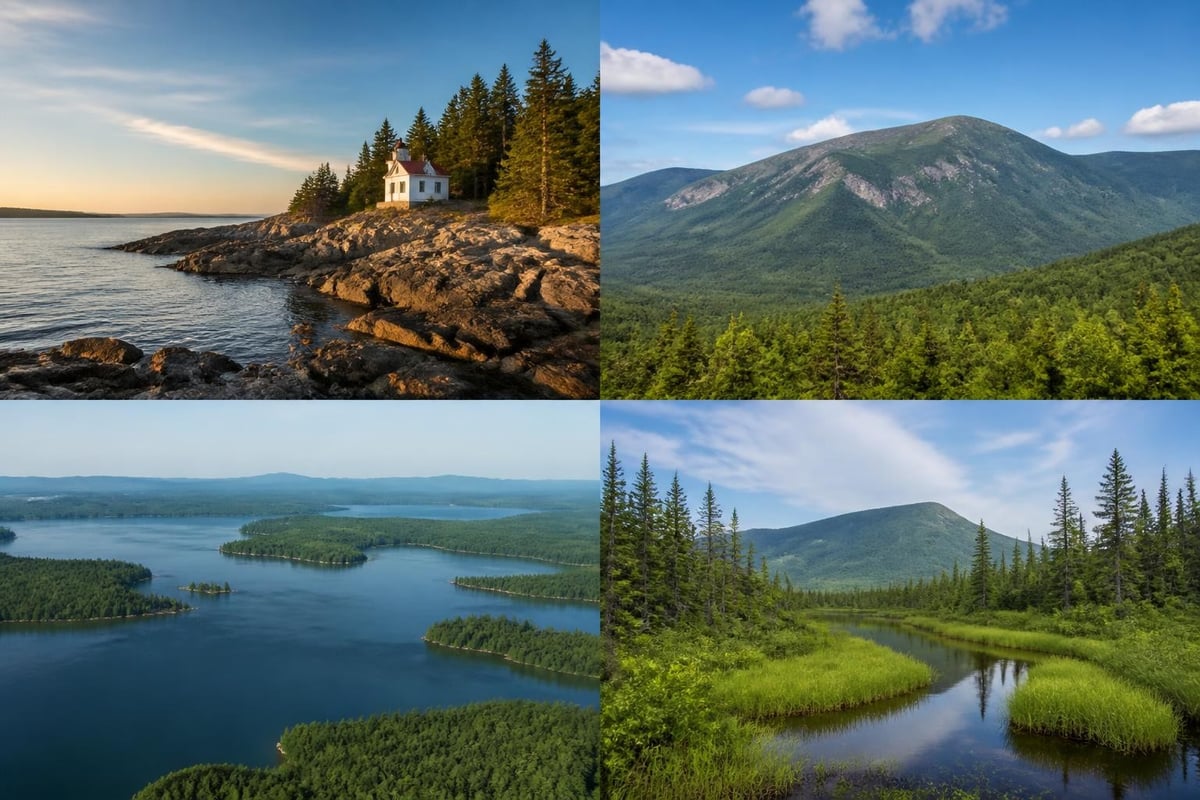 Maine coastal and interior regions