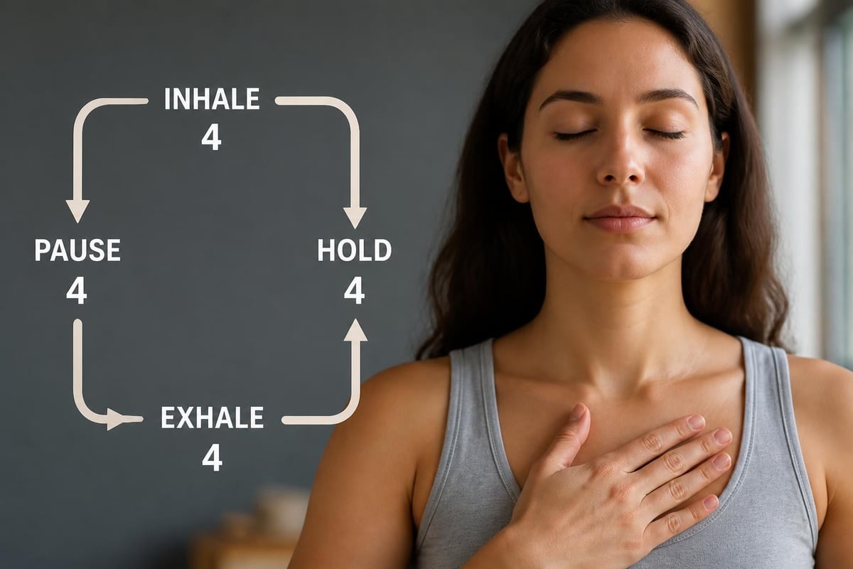 Box breathing technique for anxiety