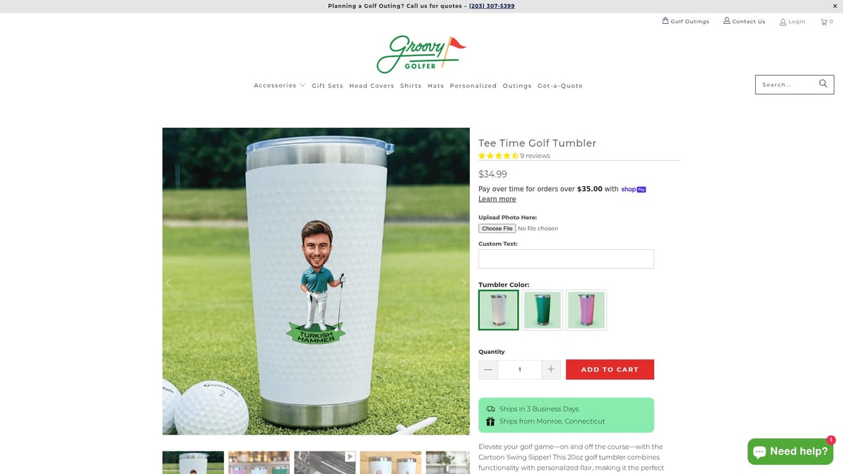 10 Must-Have Gifts Every Golf Dad Will Love in 2025 - Personalized Golf Tumbler – Groovy Golfer ($34.99)