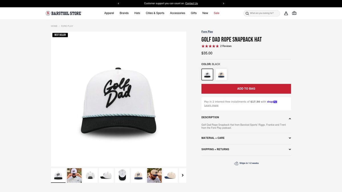 10 Must-Have Gifts Every Golf Dad Will Love in 2025 - Golf Dad Rope Snapback Hat – Barstool Sports ($35)