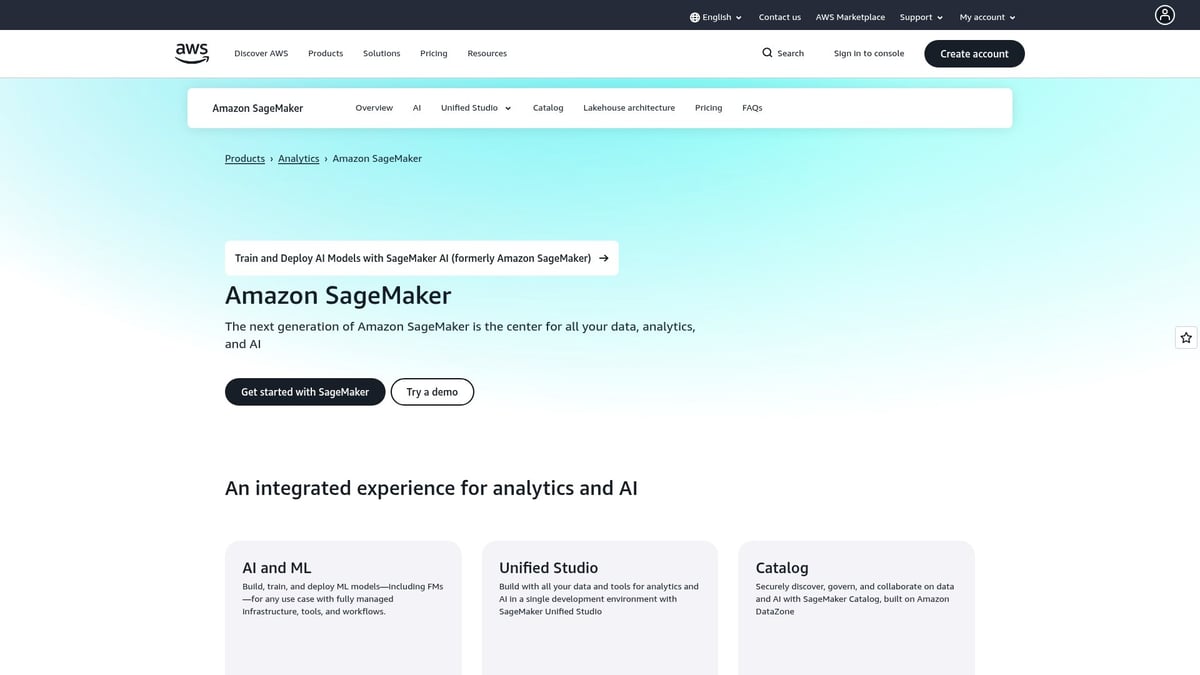 9 Essential AI Cloud Services Transforming 2026 - Amazon SageMaker