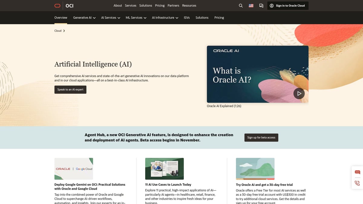 9 Essential AI Cloud Services Transforming 2026 - Oracle Cloud AI
