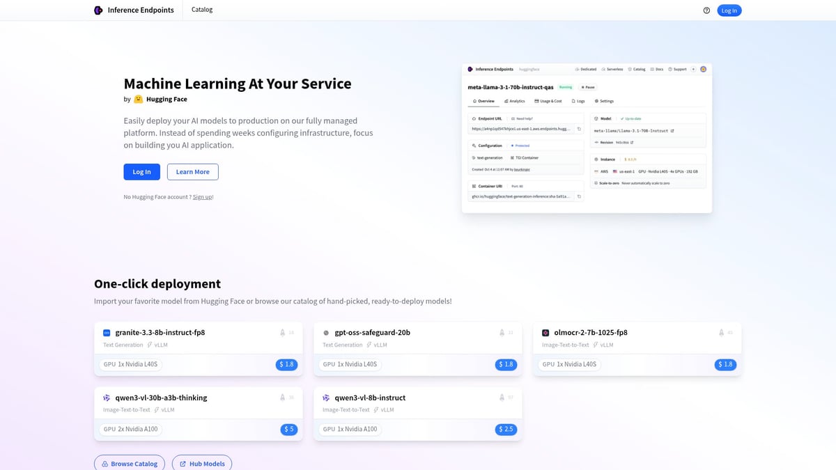9 Essential AI Cloud Services Transforming 2026 - Hugging Face Inference Endpoints