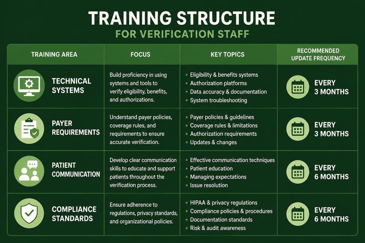 Insurance verification training framework