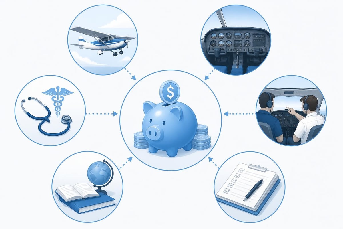 Breakdown of pilot training cost components