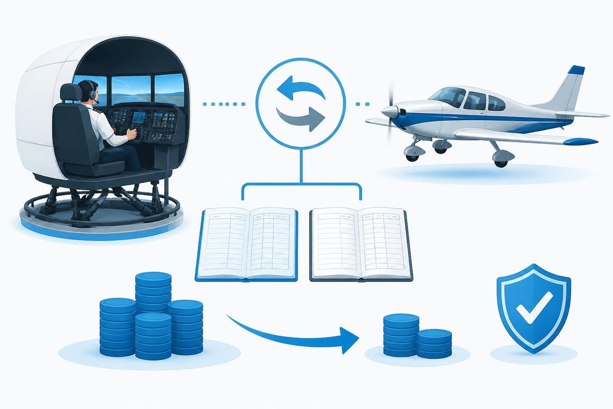 Flight simulator vs aircraft training cost comparison