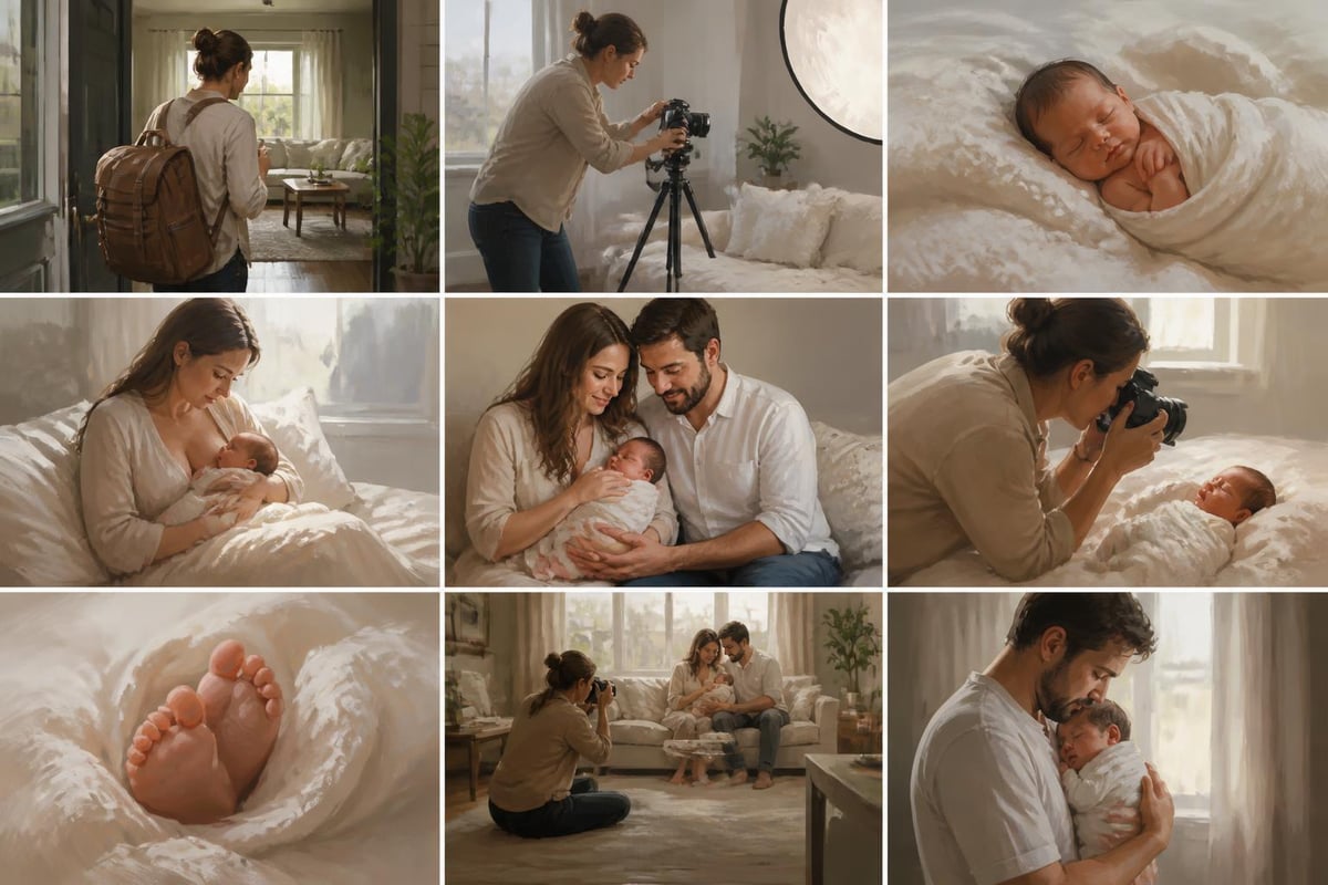 Flow of a lifestyle newborn session