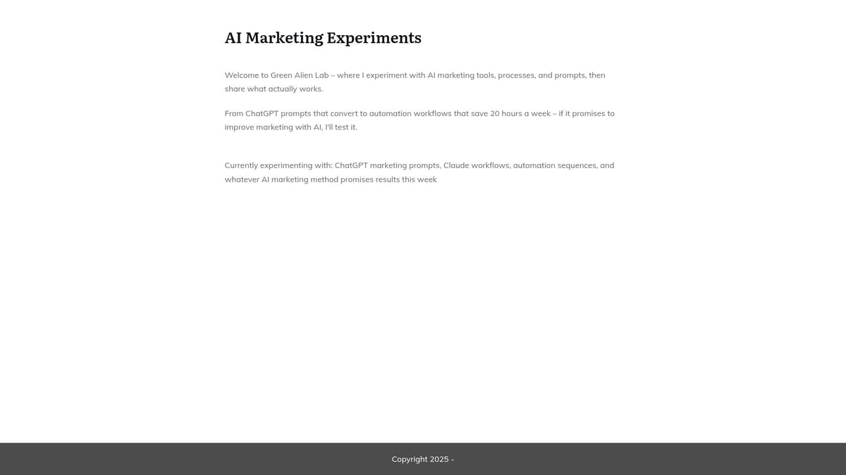 The Essential Guide to AI for Marketing in 2025 - Green Alien Lab: Experimenting with AI Marketing Tools