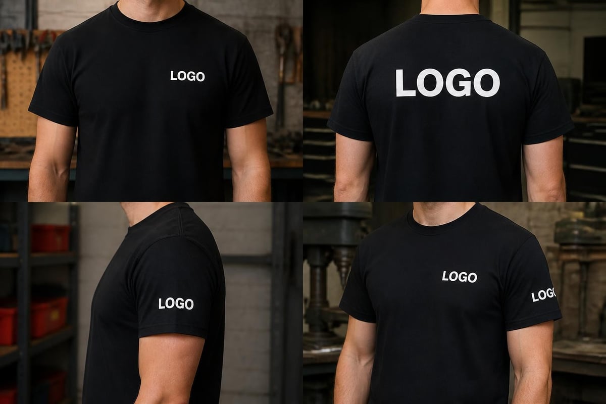 Workwear branding positions