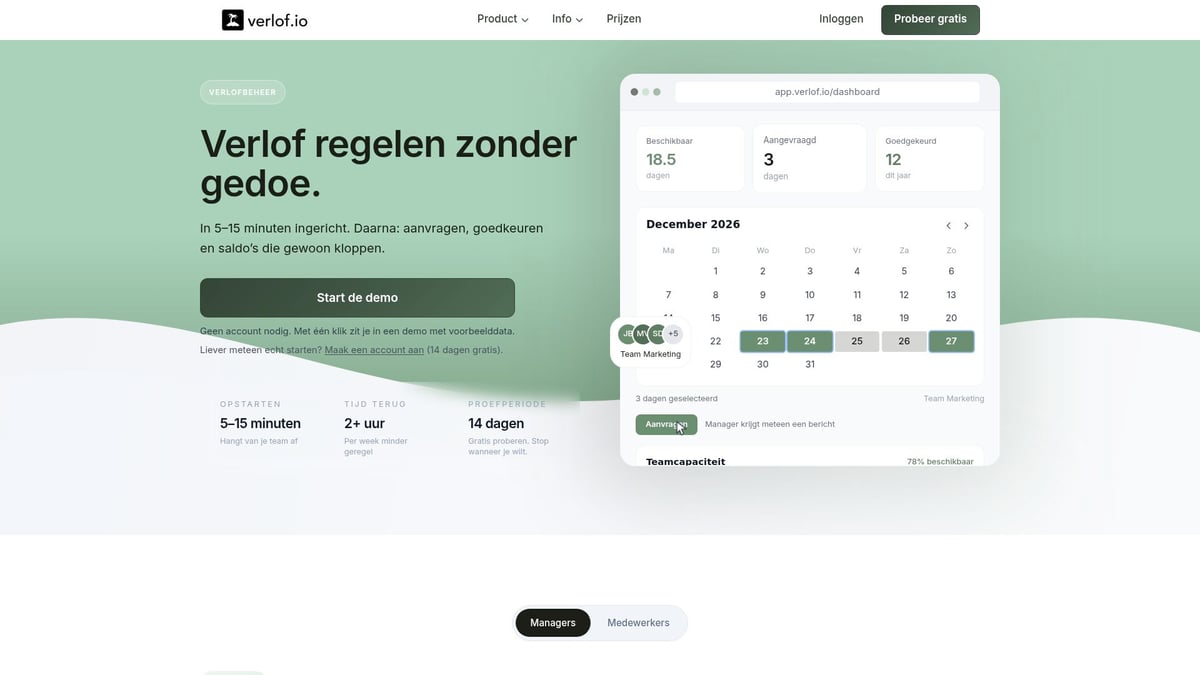 Vakantiedagen Registreren: De Ultieme Gids Voor 2026 - Voorbeeld: Effici&euml;nt registreren met Verlof.io