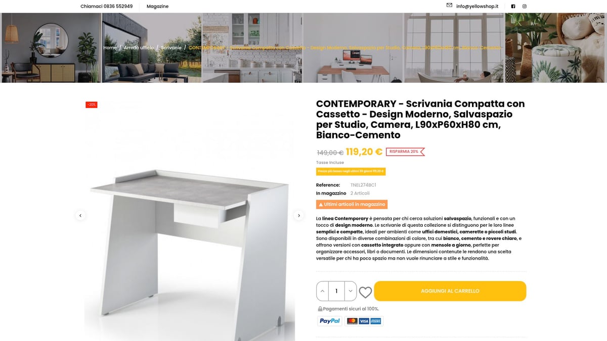 7 Idee Di Scrivanie Salvaspazio Perfette Per Ogni Ambiente 2026 - CONTEMPORARY Scrivania Compatta con Cassetto - Design Moderno Salvaspazio