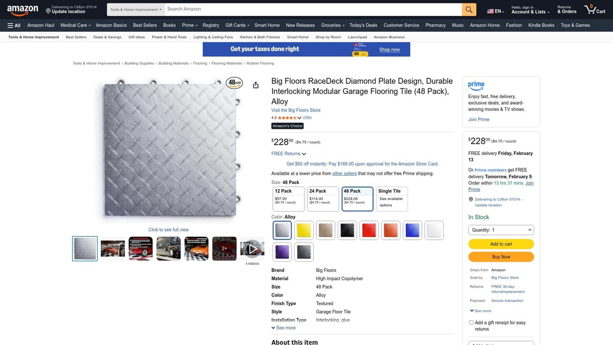 Top 7 Best Garage Floor Tiles for a Stylish Upgrade in 2026 - RaceDeck Diamond Plate Garage Flooring Tile