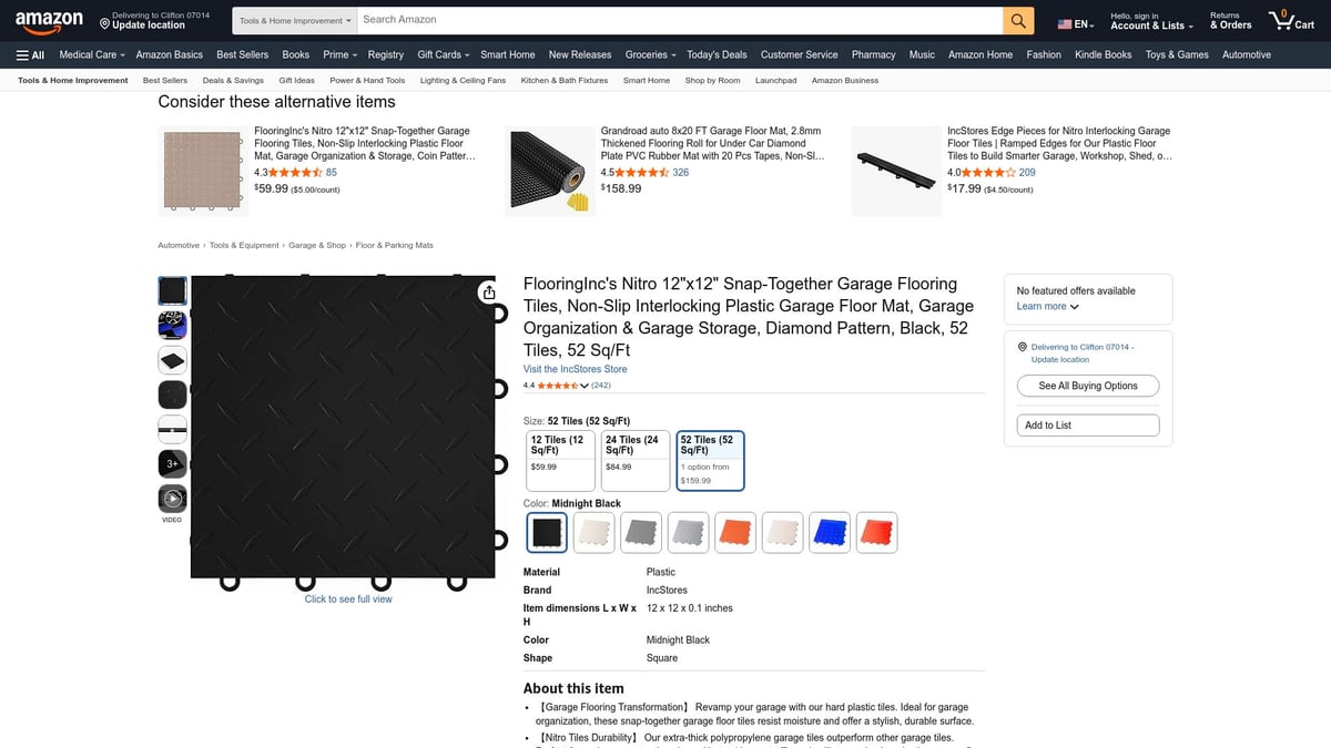 Top 7 Best Garage Floor Tiles for a Stylish Upgrade in 2026 - IncStores Nitro Interlocking Garage Floor Tiles