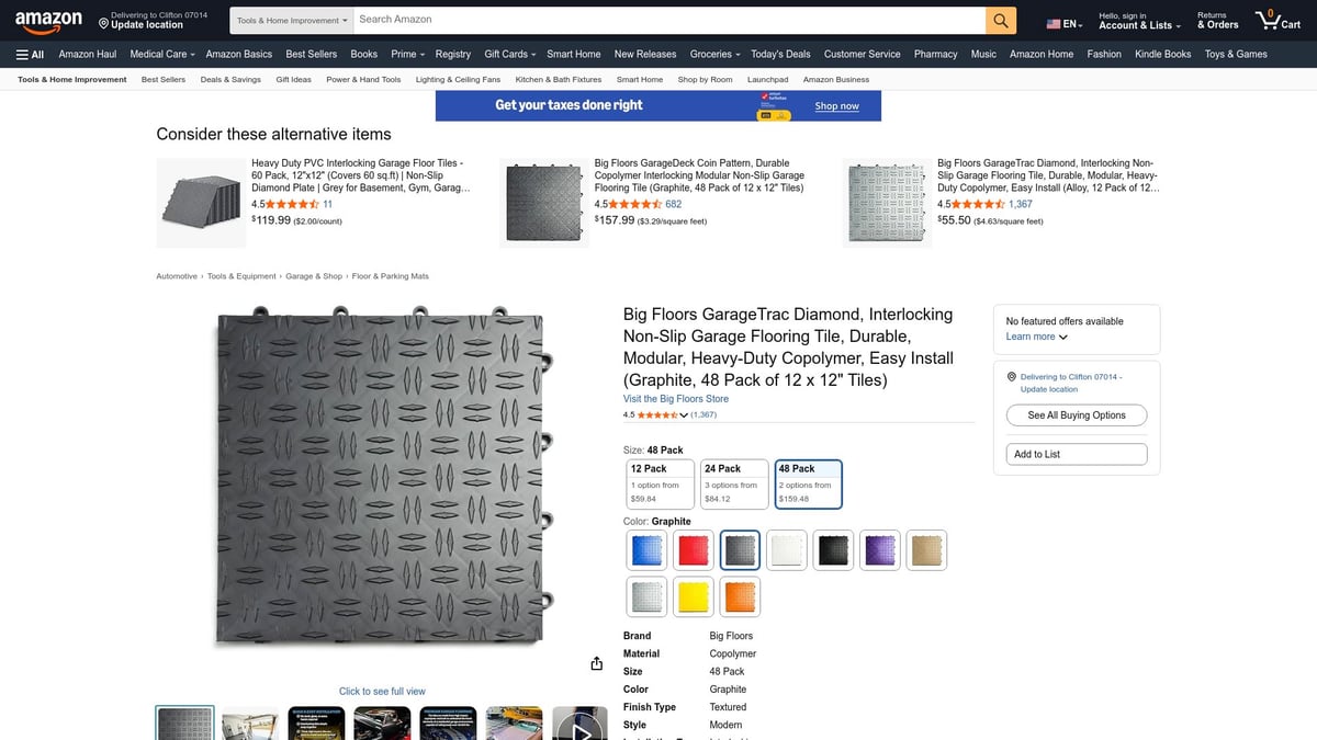 Top 7 Best Garage Floor Tiles for a Stylish Upgrade in 2026 - GarageTrac Diamond Durable Interlocking Modular Tile